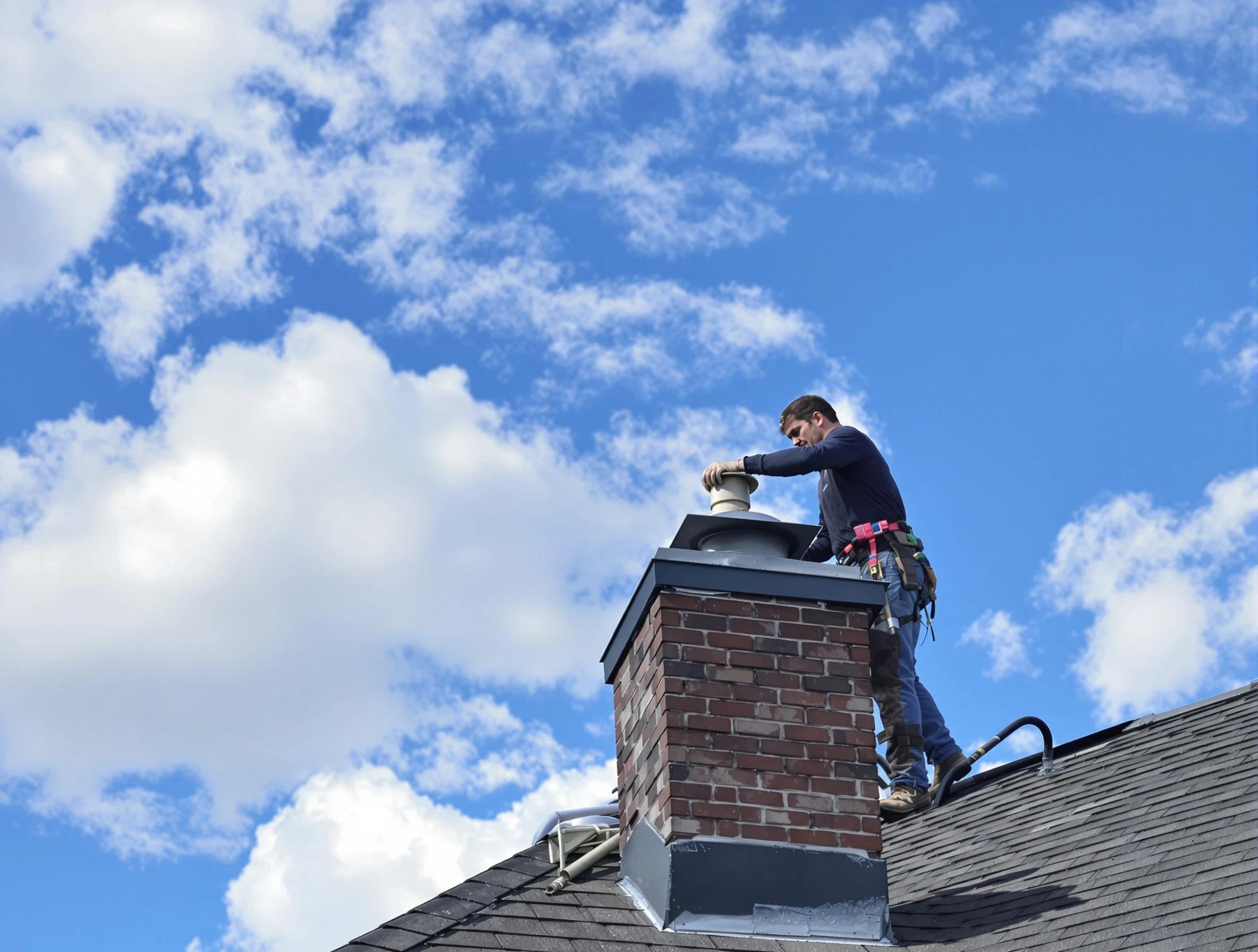 West Jordan Chimney Sweep installing a sturdy chimney cap in West Jordan, UT