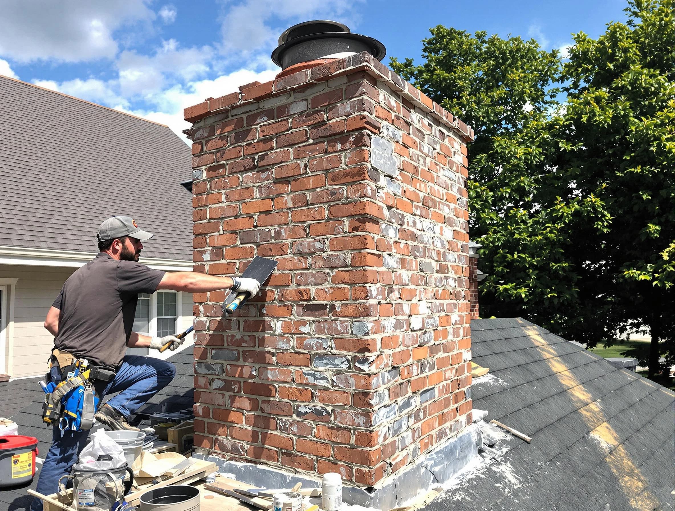 Completed chimney rebuild by West Jordan Chimney Sweep in West Jordan, UT