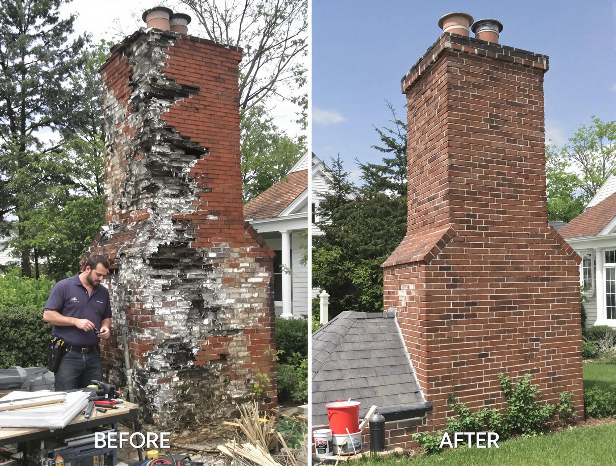 West Jordan Chimney Sweep performing a full chimney restoration in West Jordan, UT