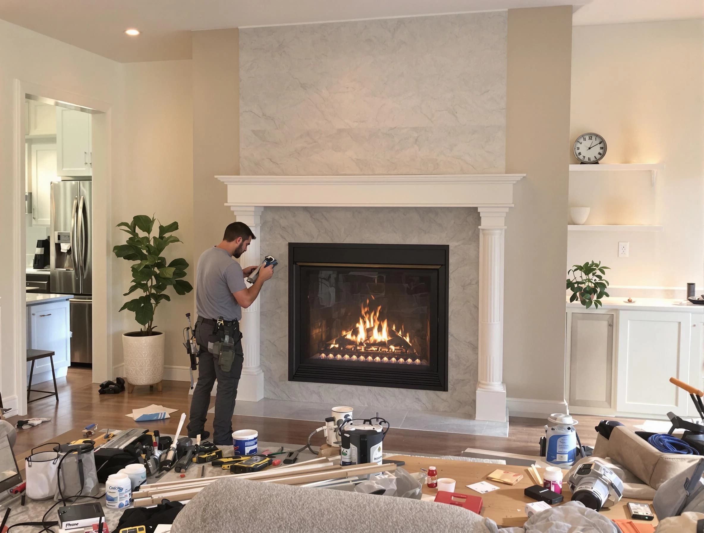 Newly installed fireplace by West Jordan Chimney Sweep in West Jordan, UT