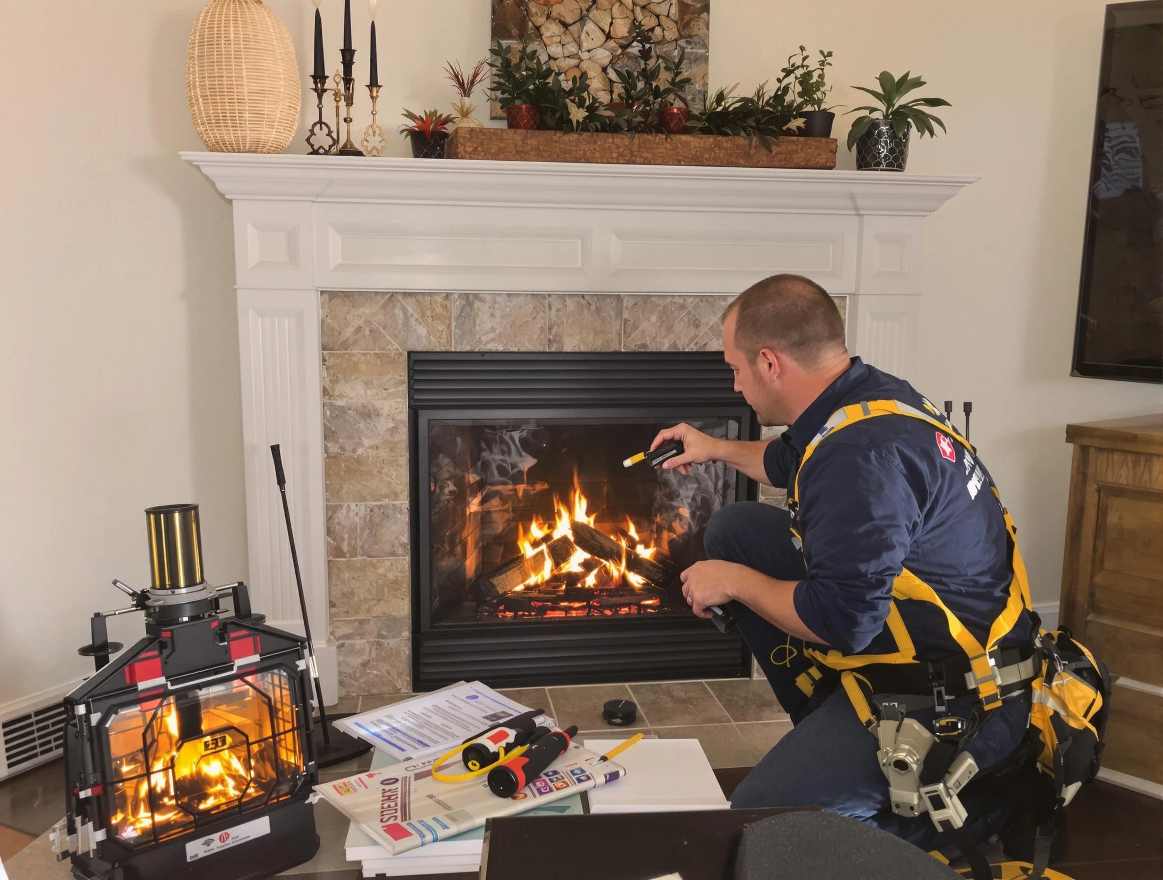 Safety-focused fireplace inspection by West Jordan Chimney Sweep in West Jordan, UT