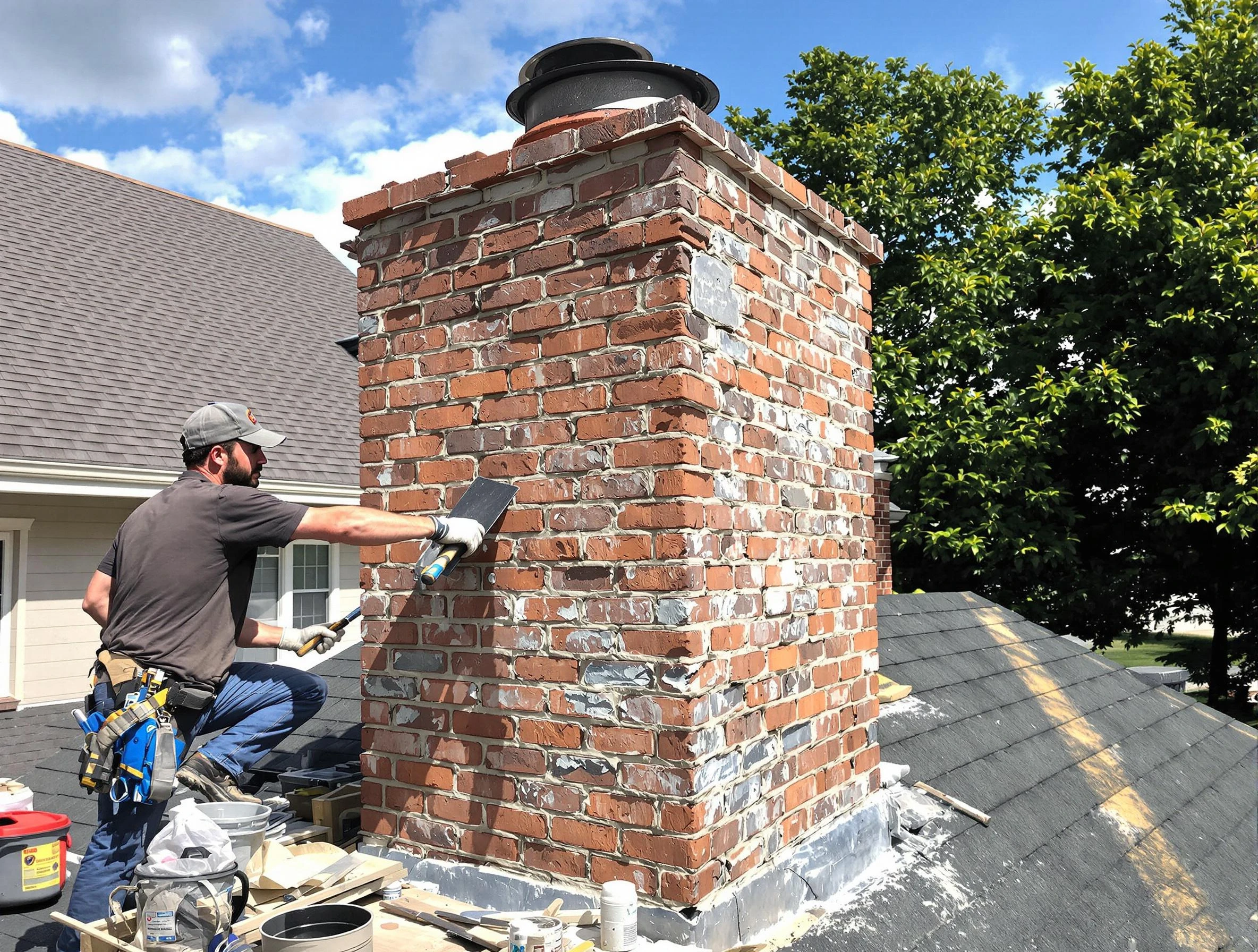 Completed chimney rebuild by West Jordan Chimney Sweep in West Jordan, UT