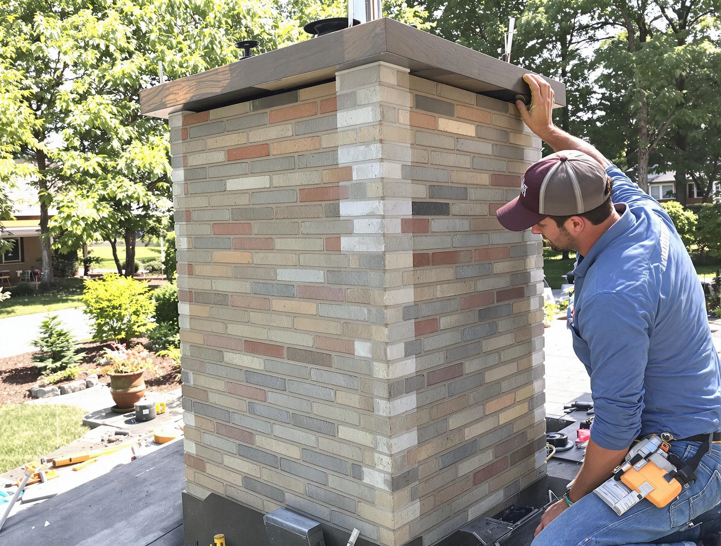 West Jordan Chimney Sweep completing a modern chimney remodel in West Jordan, UT