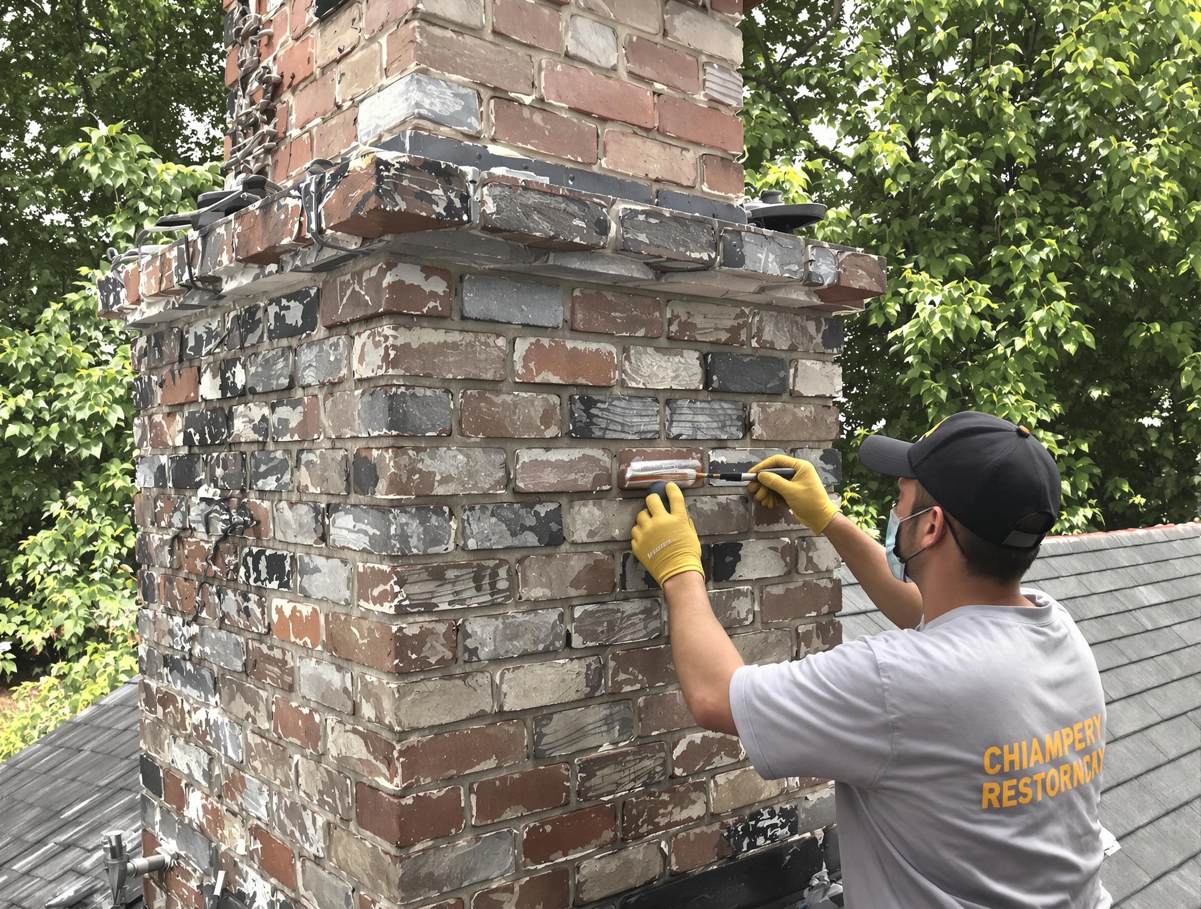 In-progress chimney restoration by West Jordan Chimney Sweep in West Jordan, UT