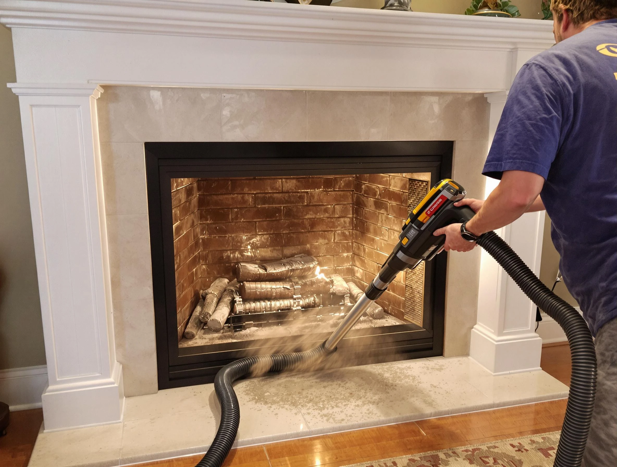 Fireplace cleaning performed by West Jordan Chimney Sweep in West Jordan, UT