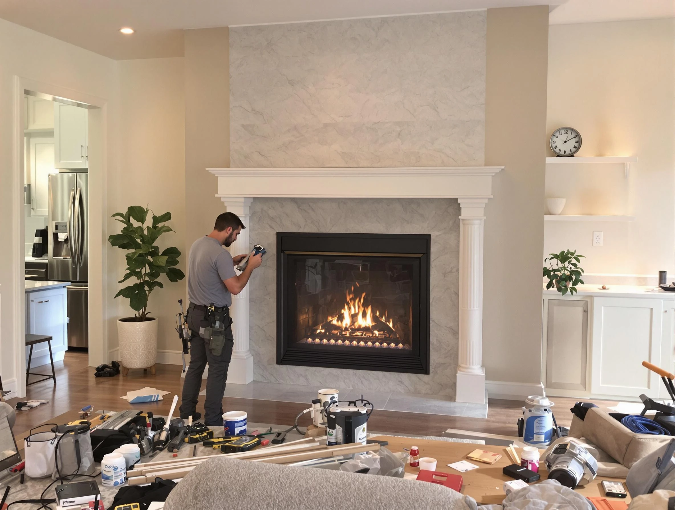 Newly installed fireplace by West Jordan Chimney Sweep in West Jordan, UT